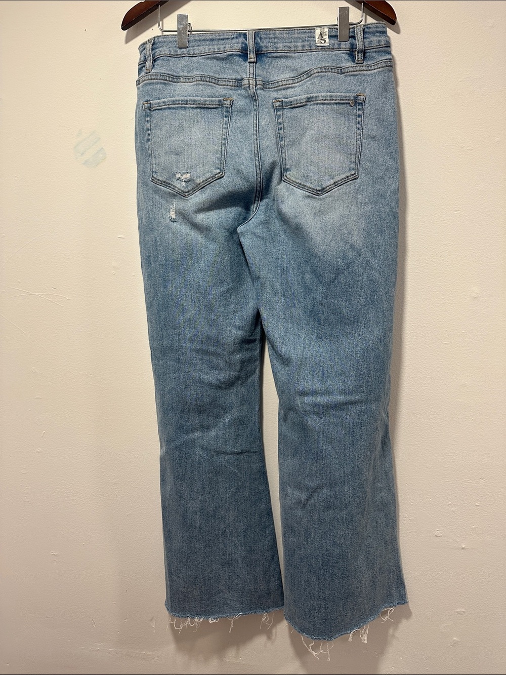 Altar'd State Light Blue Distressed Wide-Leg Jeans 071 - Picture 2 of 3